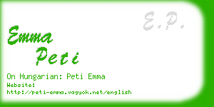 emma peti business card